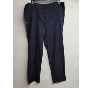 Theory Cropped Pants Navy Blue with Pockets Size 12